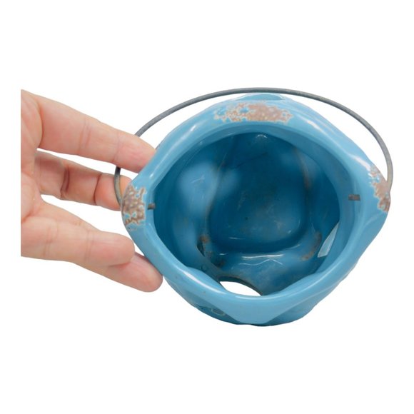 Apropos Home Collection Ceramic Owl Candle Holder/ Lantern Blue 7" - Picture 10 of 12